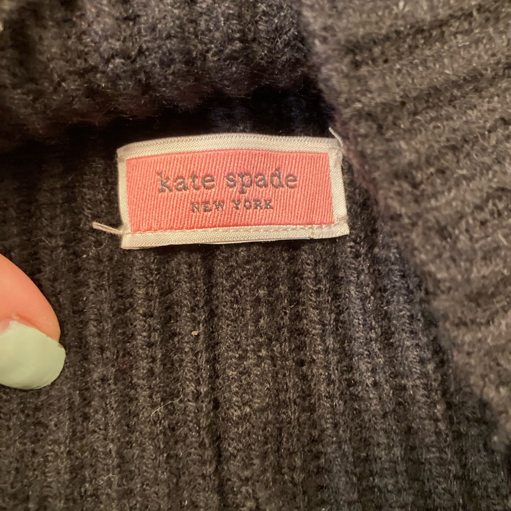 Kate Spade New York Black Beanie with Pearl Accents - Picture 2 of 2